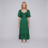 Sandro Damen-Langkleid in Grün mit Strasssteinen, Größe 36 FR, 8 UK, 4 US, SFPRO02951