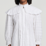Sandro Women's White Embroidered Blouse Size 34 FR 6 UK 2 US SFPTO00434