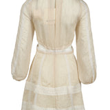Sandro Women's Ivory V-Neck Cut-Out Short Dress Size 36 FR 8 UK 4 US SFPRO02164