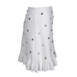 Sandro Women's White Knit Tassels Short Skirt Size 34 FR 4 UK 2 US SFPJU01013