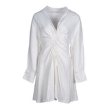 Sandro Paris Women's Ecru V-Neck Linen Blend Short Dress Size 38 10 M SFPRO01105