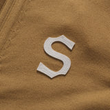 Sandro Herren-Strickjacke in Camel mit „S“-Aufnäher, 100 % Wolle, Größe , M, SHPTR00386