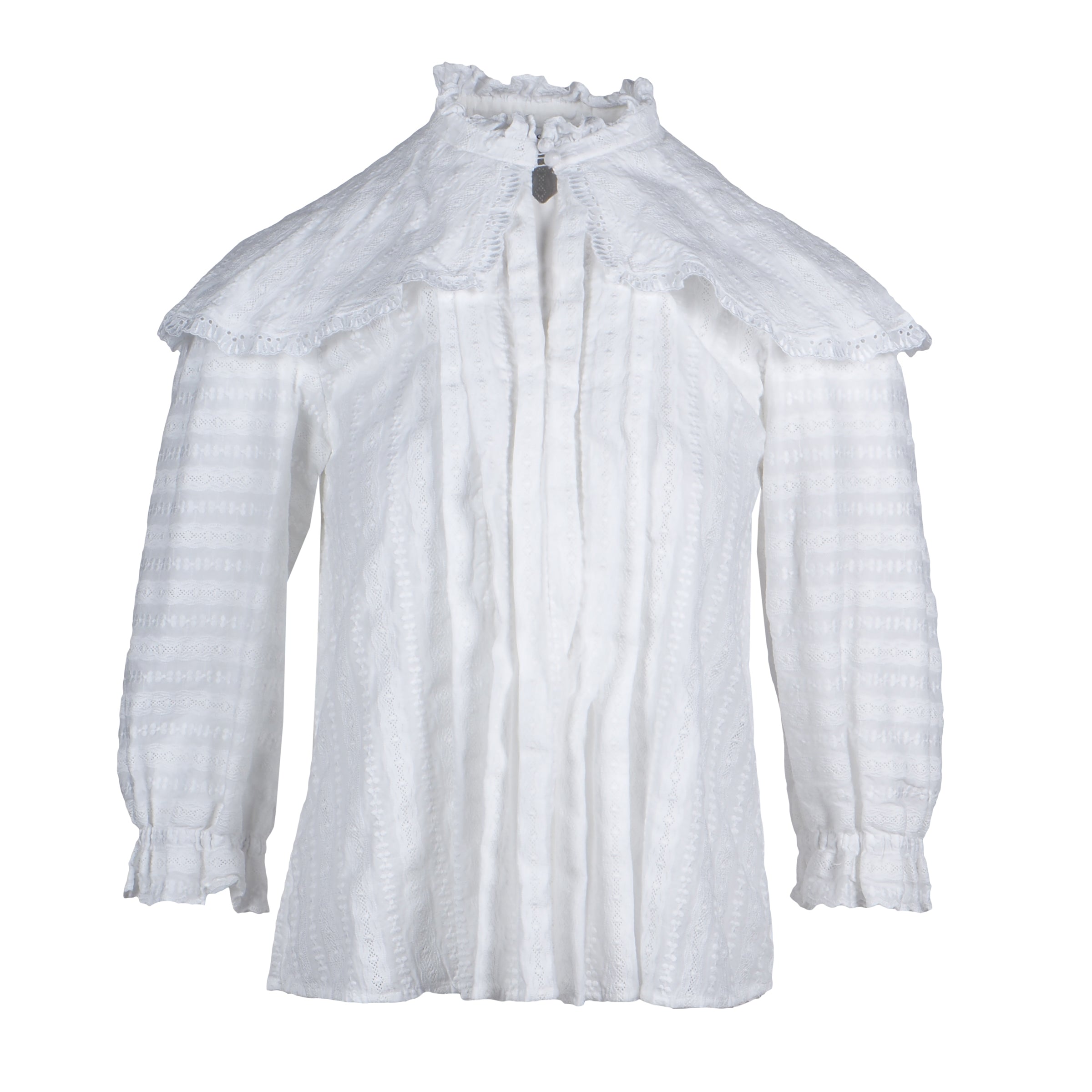 Sandro Women's White Embroidered Blouse Size 34 FR 6 UK 2 US SFPTO00434