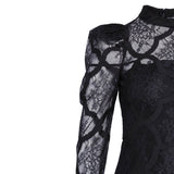 Sandro Women's Black Lace Puff Sleeve Short Dress Size 34 FR 6 UK 2 US R20234H