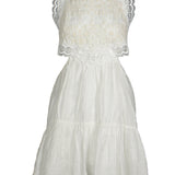 Sandro Women's White Linen Blend Short Dress Size 34 FR 6 UK 2 US SFPRO02410