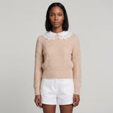 Sandro Women's Beige Knit Mohair Blend Sweater Size 34FR 6UK 2US SFPPU01247