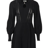Sandro Women's Black Pointelle Knit Short Dress Size 38 FR 10 UK 6 US SFPRO01977