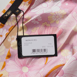 Maje Women's Pink Satin Floral Short Dress Size 38 FR 10 UK 6 US MFPRO02361