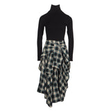 Maje Women's Black Check Asymmetric Dress Size 34 FR 6 UK 2 US MFPRO02719