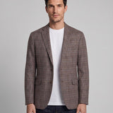 Hackett London Men's Brown Check Silk & Wool Blazer Jacket Size 42 R HM443042