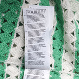 Maje Women's Green Crochet Knit Striped Top Size 40 FR 12 UK 8 US MFPPU00487