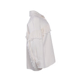 Sandro Women's Ecru Wool Blend Oversized Jacket Size 34 FR 6 UK 2 US SFPOU00415