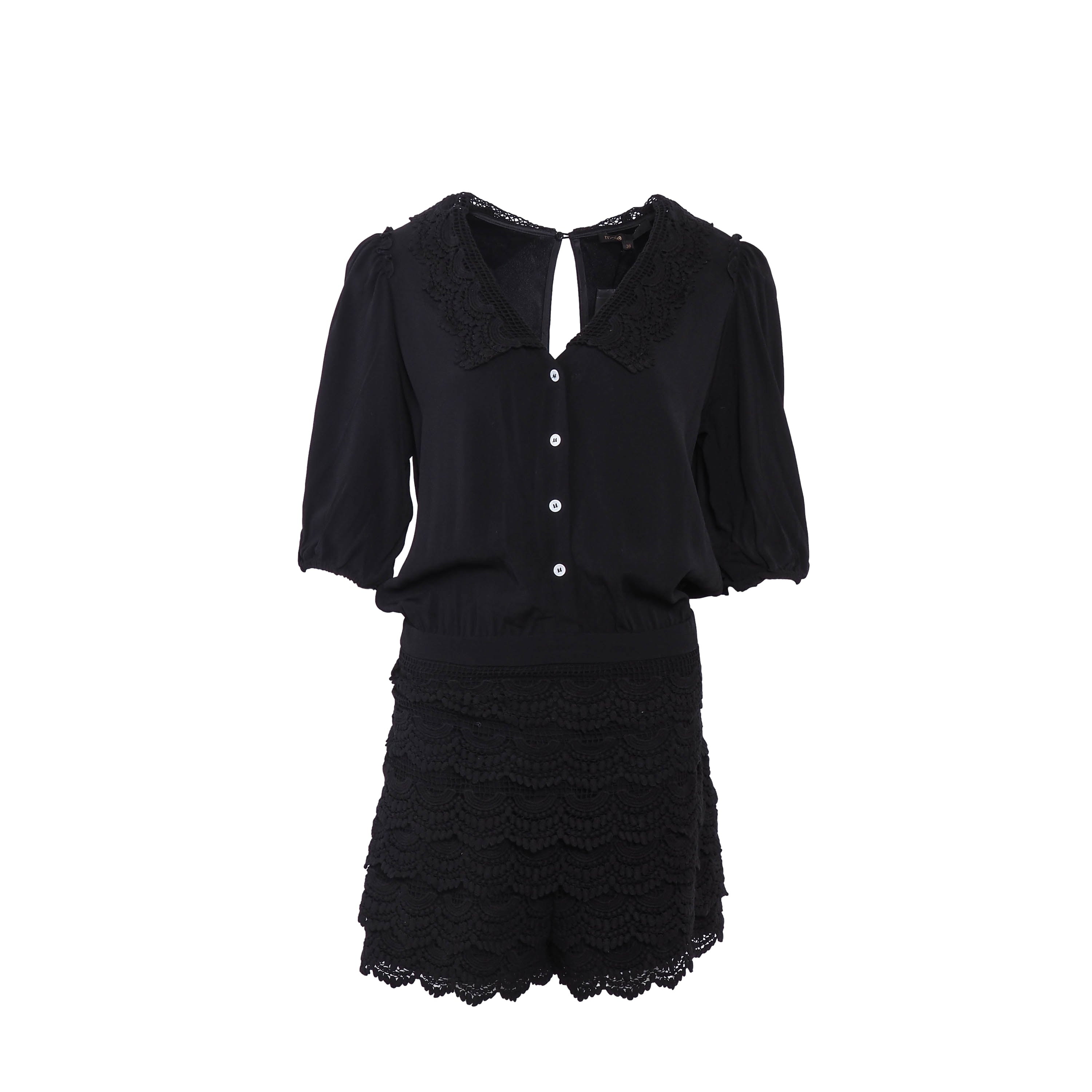 Maje Women's Black Open Back Playsuit Size 38 FR 10 UK 6 US MFPCO00269