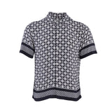 Sandro Men's Navy Square Cross Short Sleeve Shirt Size L SHPCM01004 RRP:195EUR