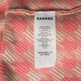 Sandro Women's Pink Houndstooth Cotton Short Jacket Size 1 S UK 8