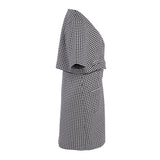 Sandro Damenkleid aus schwarzem Tweed mit Hahnentrittmuster, Größe 40 (FR 12, UK 8, US S), Artikelnummer SFPRO03243