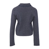 Sandro Women's Navy Knitted Collared Cardigan Size 40 FR 12 UK 8 US SFPCA00575