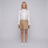 Sandro Women's Beige Pleated Short Skirt Size 36 FR 8 UK 4 US SFPJU01166
