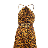 Sandro Women's Multicolour Leopard Satin Dress Size 36FR 8UK 4US SFPRO02779