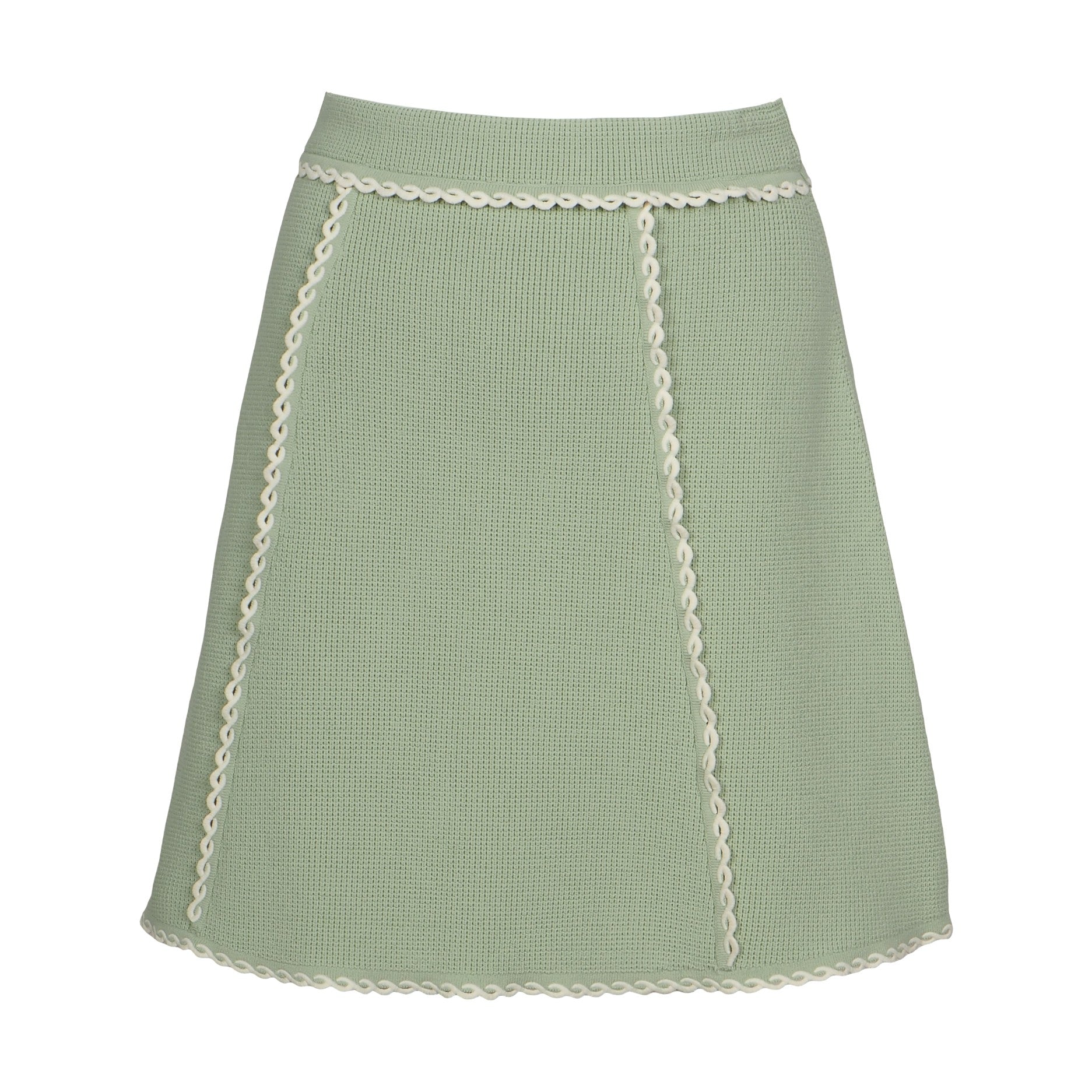 Sandro Women's Green Knitted Short Skirt Size 36 FR 8 UK 4 US SFPJU00675