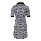 Maje Women's Black White Knit Wool Blend Logo Pattern Dress Size 34 XS UK 6