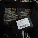 Maje Women's Black White Knit Wool Blend Logo Pattern Dress Size 34 XS UK 6