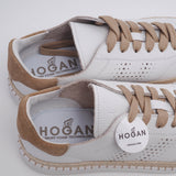 Hogan Men's White Allacciato H Forata Leather Sneakers Size 38 EU 5 UK 6.5 US