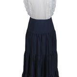 Sandro Paris Blaues, ärmelloses Viskose-Langkleid für Damen, Größe 36 FR 8 UK R20500E