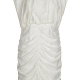 Sandro Damenkleid in Ecru aus einer Mischung aus Leinen , mit offenem Rücken, Größe 40 (FR 12, UK 8, US S) SFPRO02870