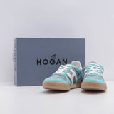 Hogan Women's Green H357 Suede Retro Volley Sneakers Size 40 EU 7 UK 10 US