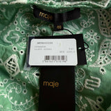Maje Women's Green Embroidered Cotton Short Dress Size 40FR 12 UK 8US MFPRO02288
