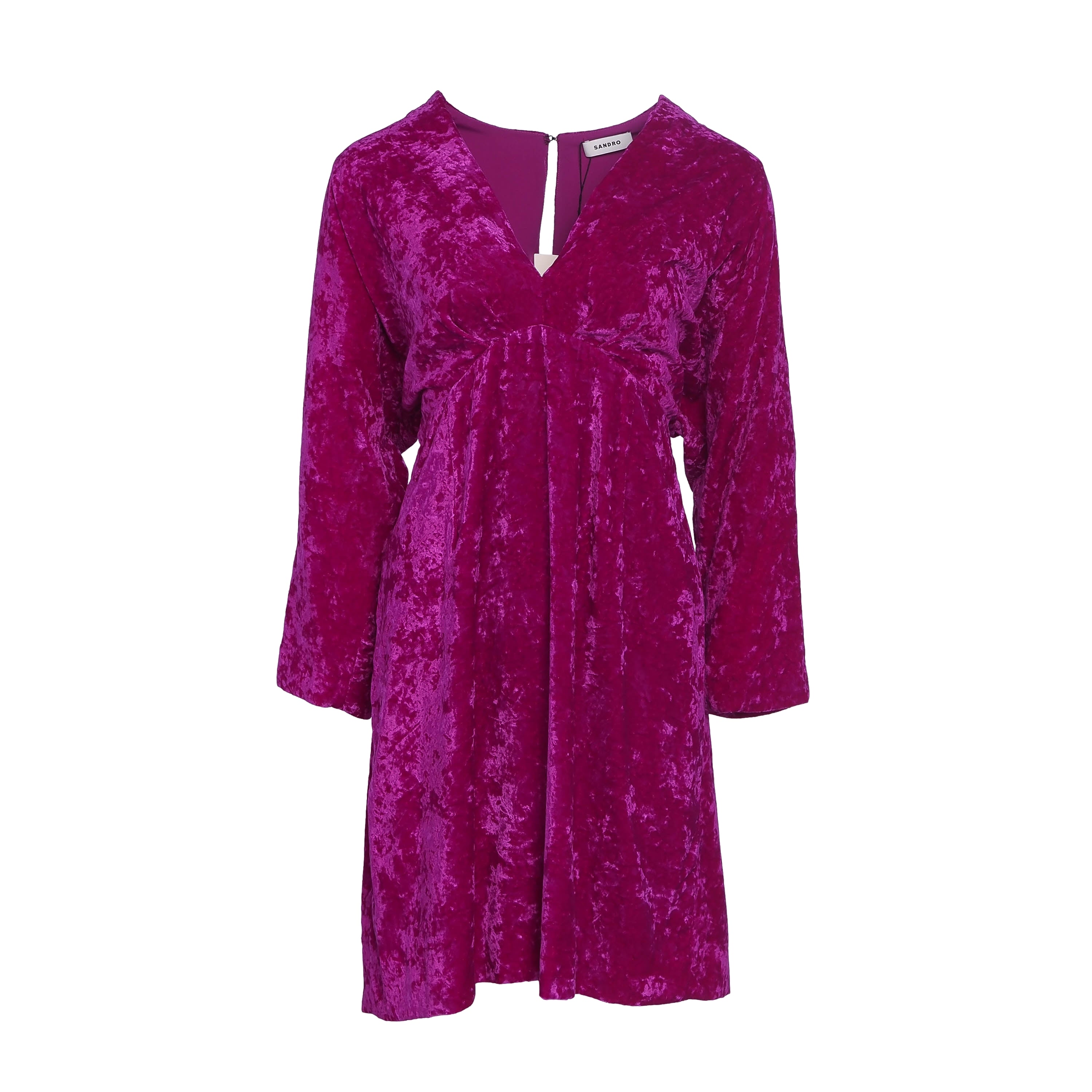 Sandro Women's Purple Open Back Velvet Dress Size 40 FR 12 UK 8 UK SFPRO02699