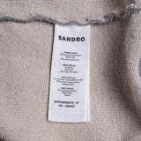 Sandro Paris Men's Grey Logo 100% Cotton Fleece Hoodie Size L SHPSW00676