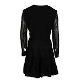 Sandro Damen-Kurzkleid aus zwei Stoffarten, schwarz, Größe 36 FR, 8 UK, 4 US, SFPRO02680