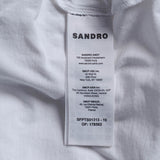 Sandro Women's White Rhinestone Cropped T-Shirt Size 40 FR 12 UK 8 US SFPTS01313