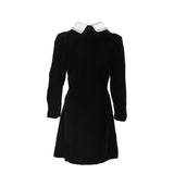 Sandro Women's Black Beaded Collar Velour Dress Size 38 FR 10 UK 6 US SFPRO03940