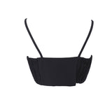 Sandro Women's Black Rhinestone Trim Bra Top Size 38 FR 10 UK 6 US SFPTO00524