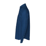 Hackett London Men's Blue Linen Blue Long Sleeve Shirt Size M HM309142