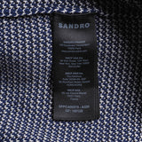Sandro Women's Navy Knitted Collared Cardigan Size 40 FR 12 UK 8 US SFPCA00575