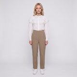 Sandro Women's Camel High Waist Tapered Trousers Size 40 FR 12 UK 8US SFPPA00524