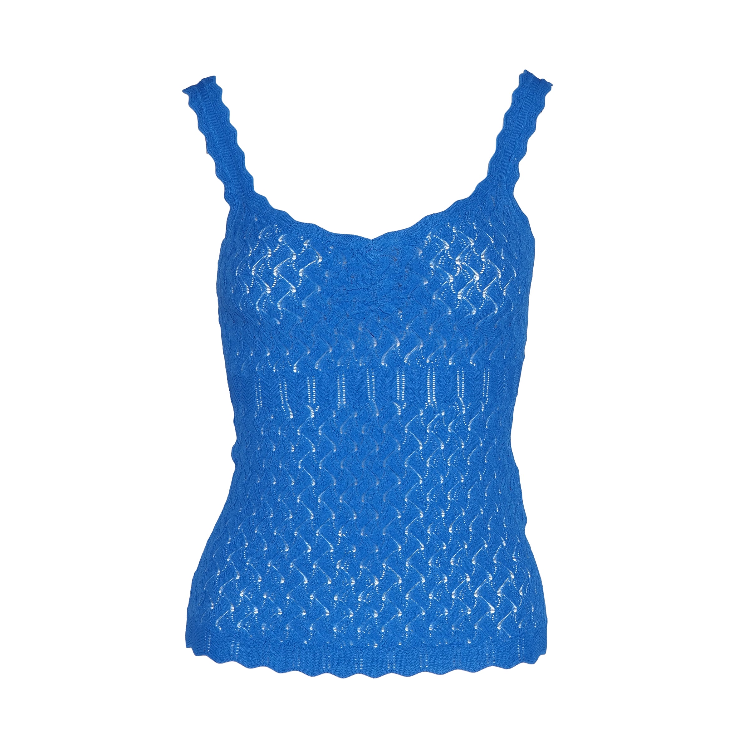 Maje Women's Blue Knit Sleeveless Tank Top Size 40 FR 12 UK 8 US MFPPU00499