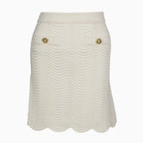 Sandro Women's Ecru Knitted Short Skirt Size 42 FR 14 UK 10 US SFPJU00796