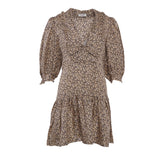 Sandro Women's Beige Floral 100% Silk Dress Size 38 FR 10 UK 6 US SFPRO02515
