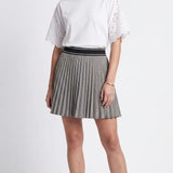 Sandro Women's Black Houndstooth Pleated Skirt Size 36 FR 8 UK 4 US SFPJU00928