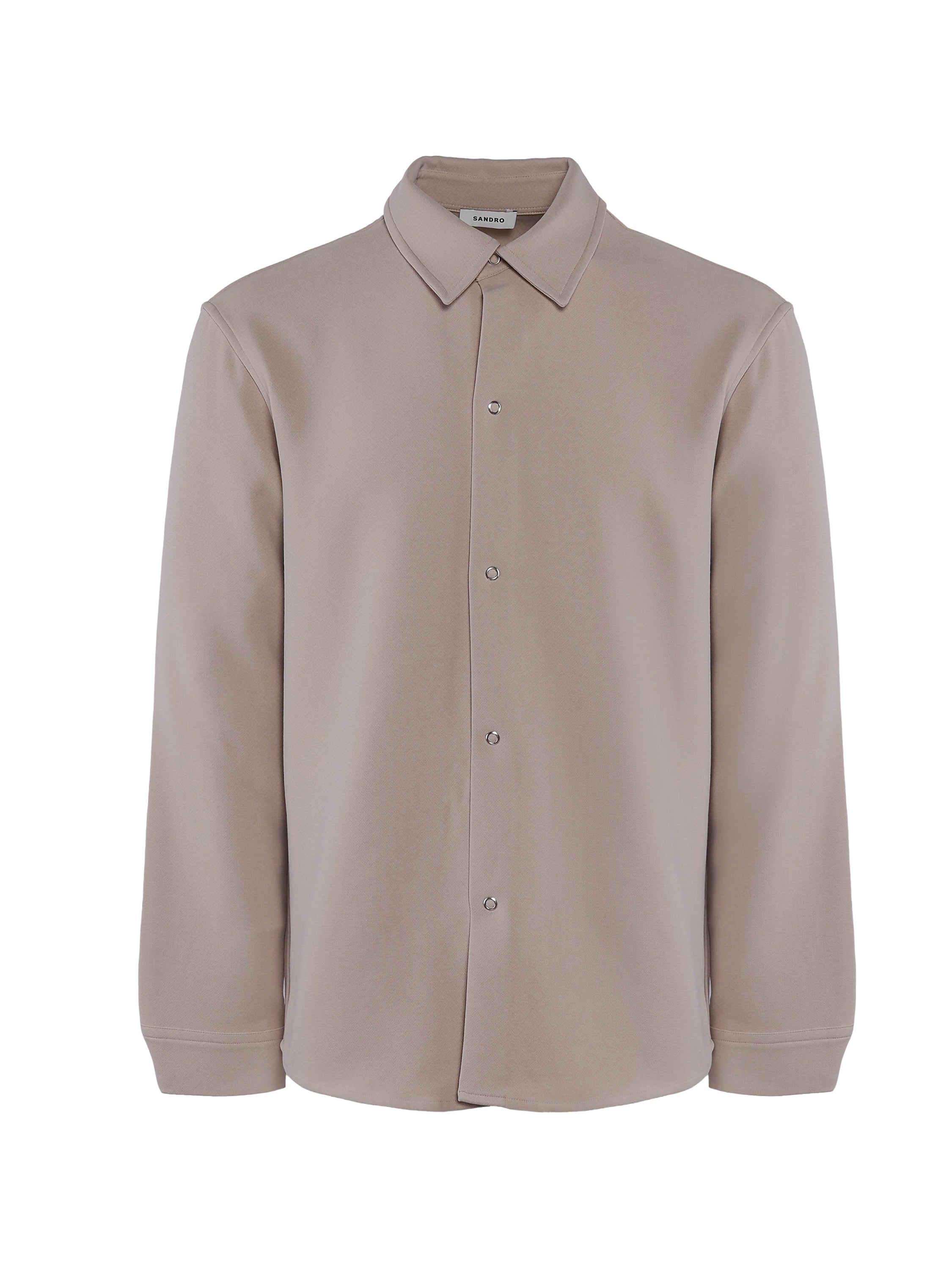 Sandro Paris Men's Beige Long Sleeve Jersey Shirt Size L SHPCM00935
