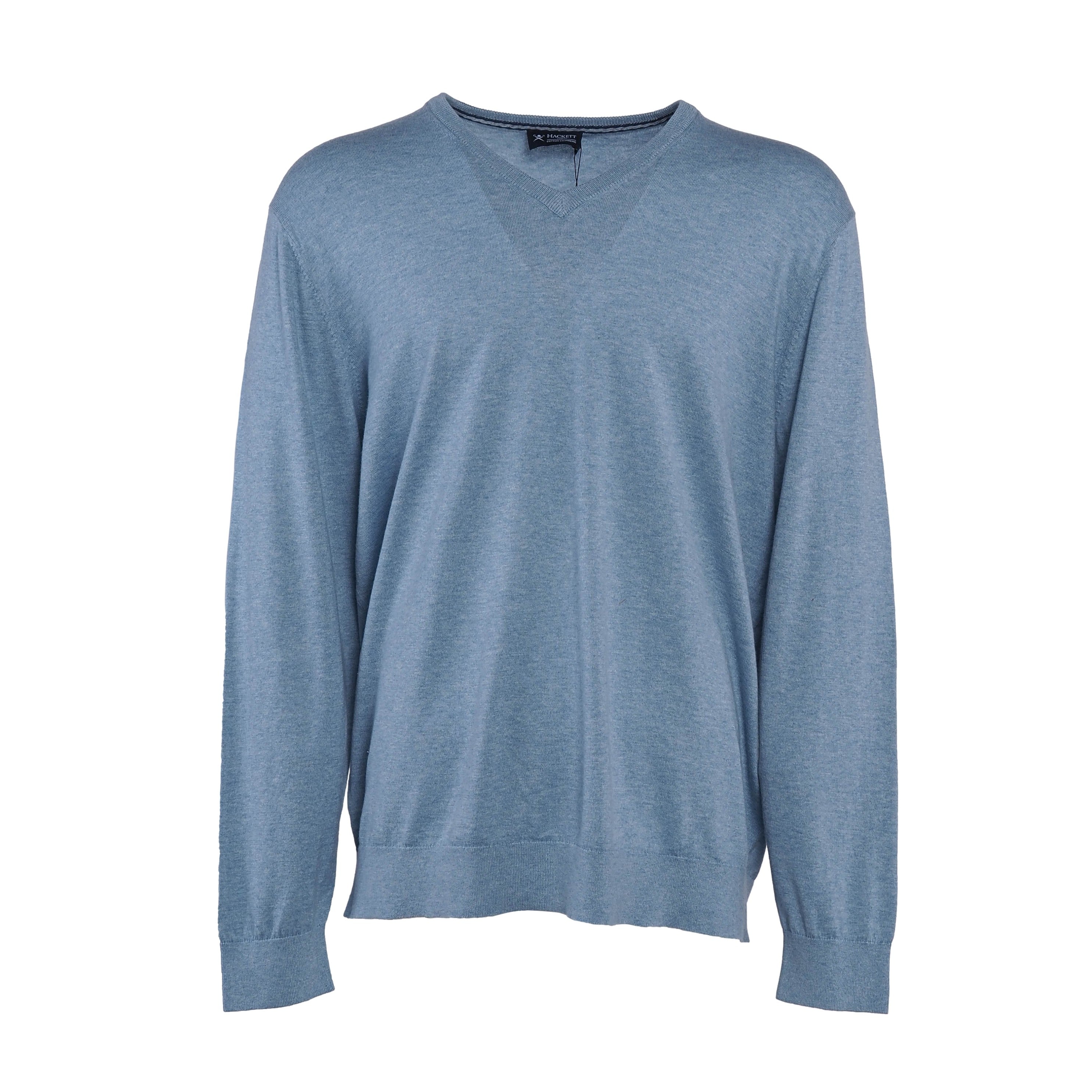 Hackett London Men's Blue Knit V-Neck Cashmere Blend Sweater Size 3XL HM702784