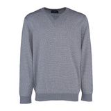 Hackett London Grauer, gestreifter Herrenpullover mit Rundhalsausschnitt, Größe XXL, HM701761