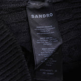 Sandro Women's Black Beaded Wool Cardigan Size 40 FR 12 UK 8 US SFPCA00671