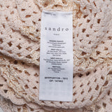 Sandro Paris Women's Beige Open Knit Viscose Sweater Size 3 L 12 SFPPU01136