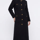 Sandro Women's Black Wool Blend Long Coat Size 40 FR 12 UK 8 US SFPOU00582